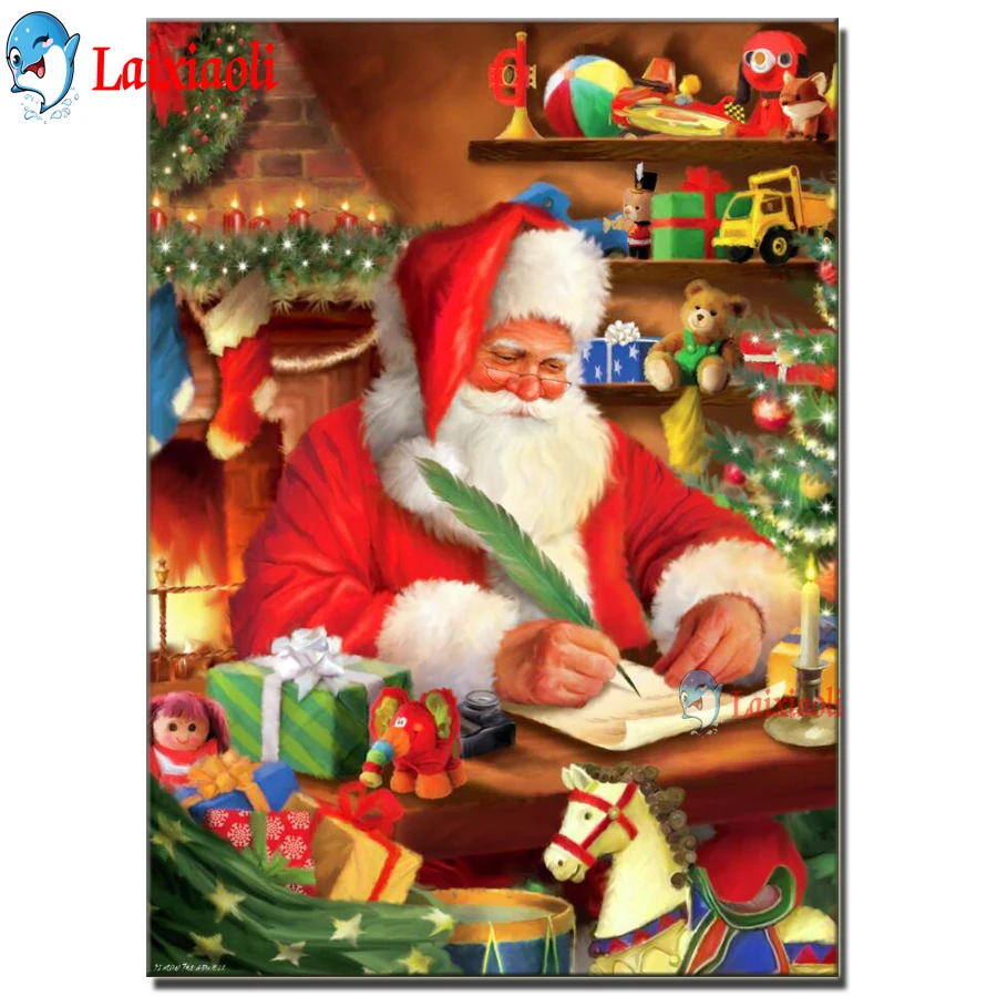 

5D Paint With Diamonds Santa Claus DIY Diamond Painting Mosaic Christmas gift Handmade puzzle art Merry Christmas Home Decor