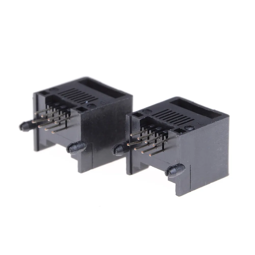 

10pcs Black RJ45 8P8C Computer Internet Network PCB Jack Socket