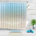 Занавески для душа с изображением тропического океана, пляжа, пейзажа с голубым небом, из водонепроницаемой полиэстерной ткани, аксессуары для дома и ванной комнаты, набор занавесок