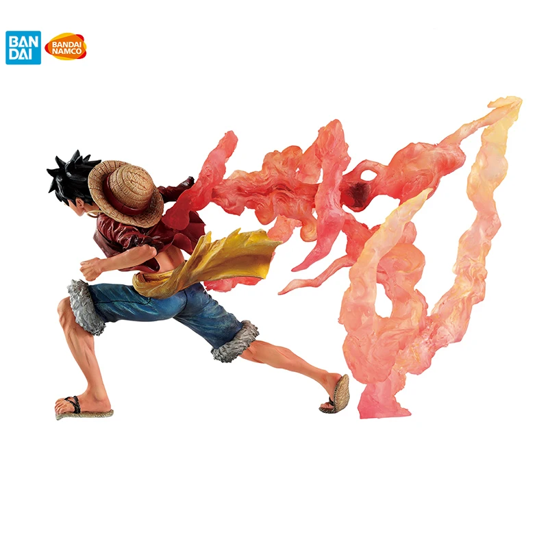 

13cm BANDAI ONE PIECE Monkey D. Luffy straw hat classic battle pvc collectible action figure model doll toys