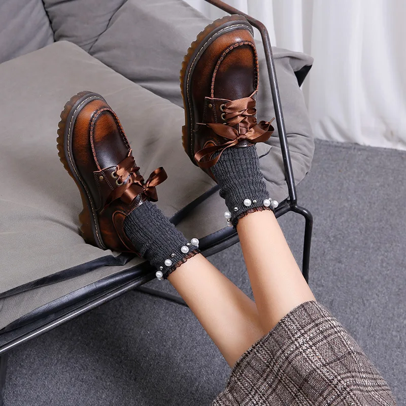 GRWG/2019 модные женские туфли-оксфорды на плоской подошве сезон весна-осень