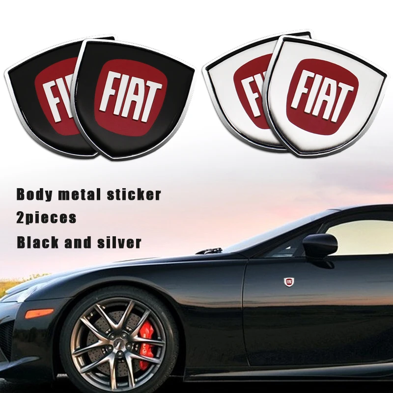 

New 3D Metal Shield Logo Car Body Trunk Emblem Decoration Sticker For Fiat Panda Bravo Punto Linea Croma 500 595 Car Accessories