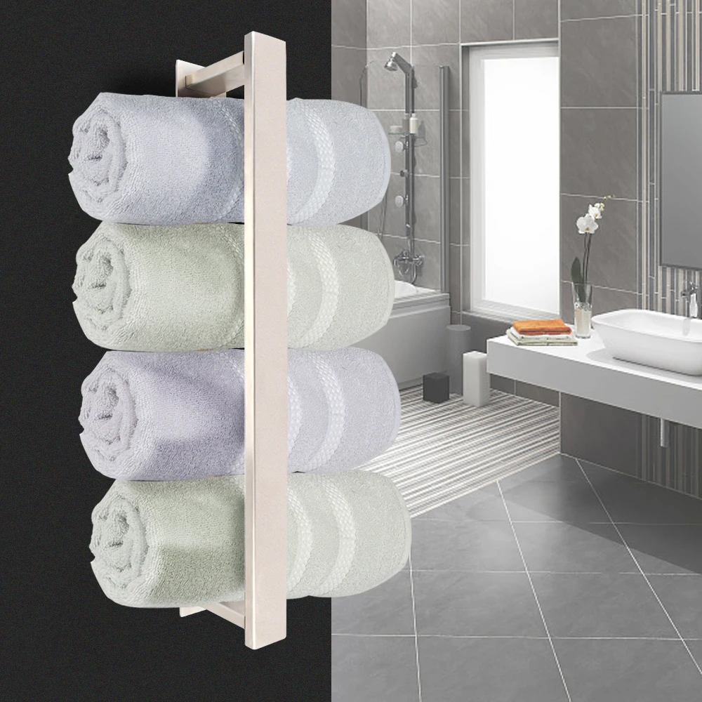 

Self-Adhesive Facecloth Shelf Home Storage Kitchen Supplies Towel Rack Bathroom Washcloth Holder Stainless Steel Wall Mounted