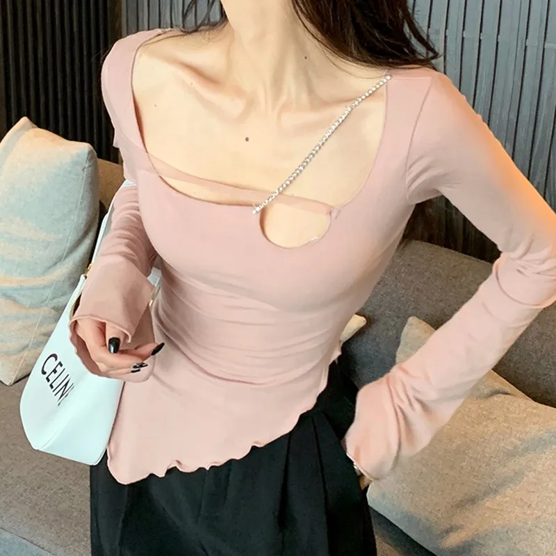 Футболка Tonngirls в стиле Харадзюку Женская Сексуальная футболка с длинным рукавом