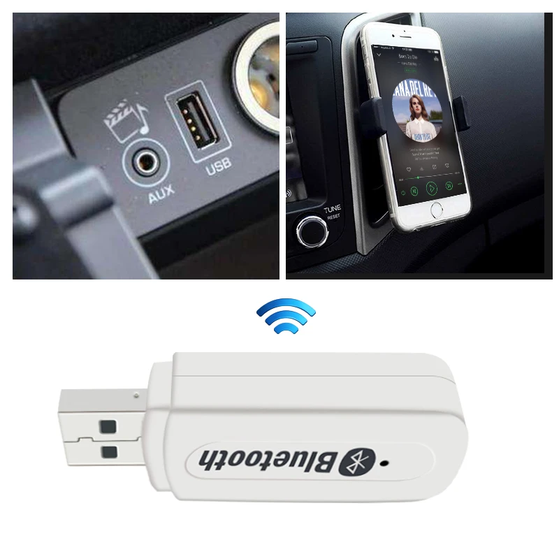 Bluetooth приемник A2DP Dongle музыкальный аудио беспроводной USB адаптер для автомобиля AUX