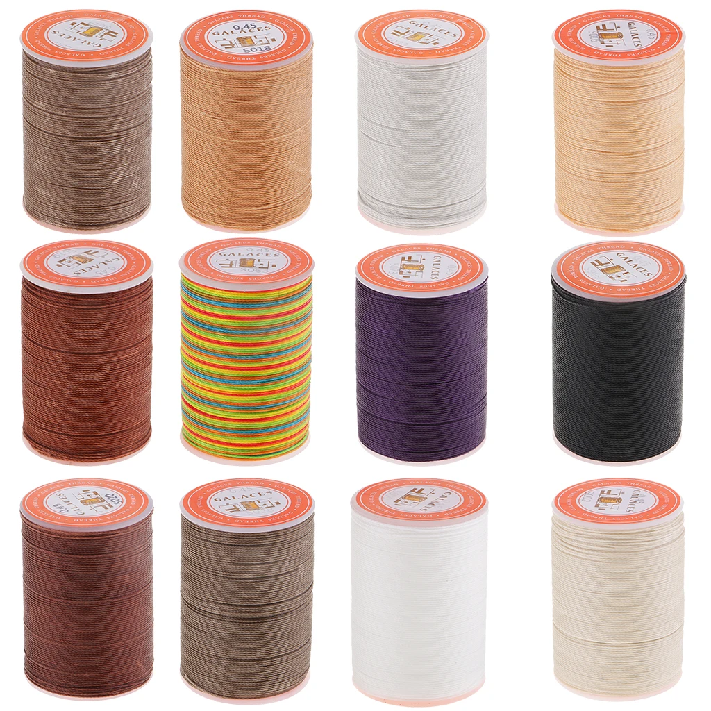 0.45mm Leather Craft Sewing Hand Round Waxed Wax String Thread Repair Cord