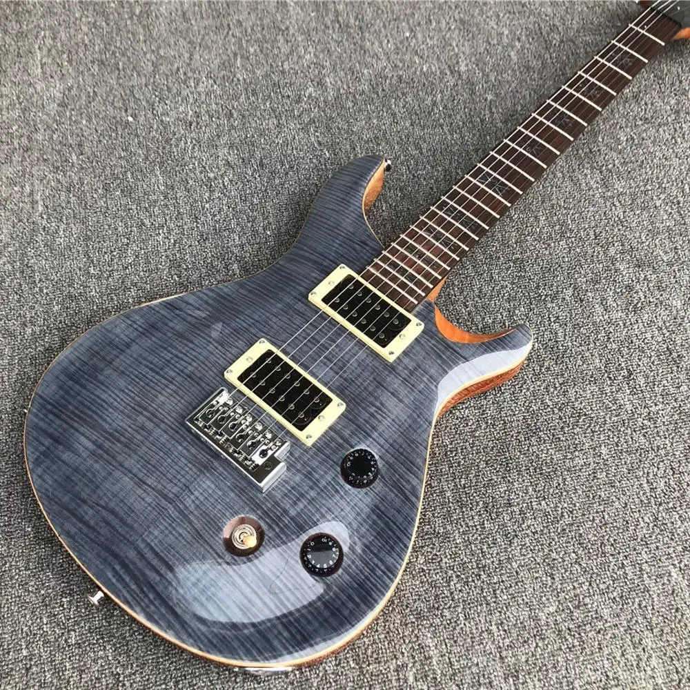 Глянцевая кленовый флейм 6 строка Электрогитары одноцветное красное