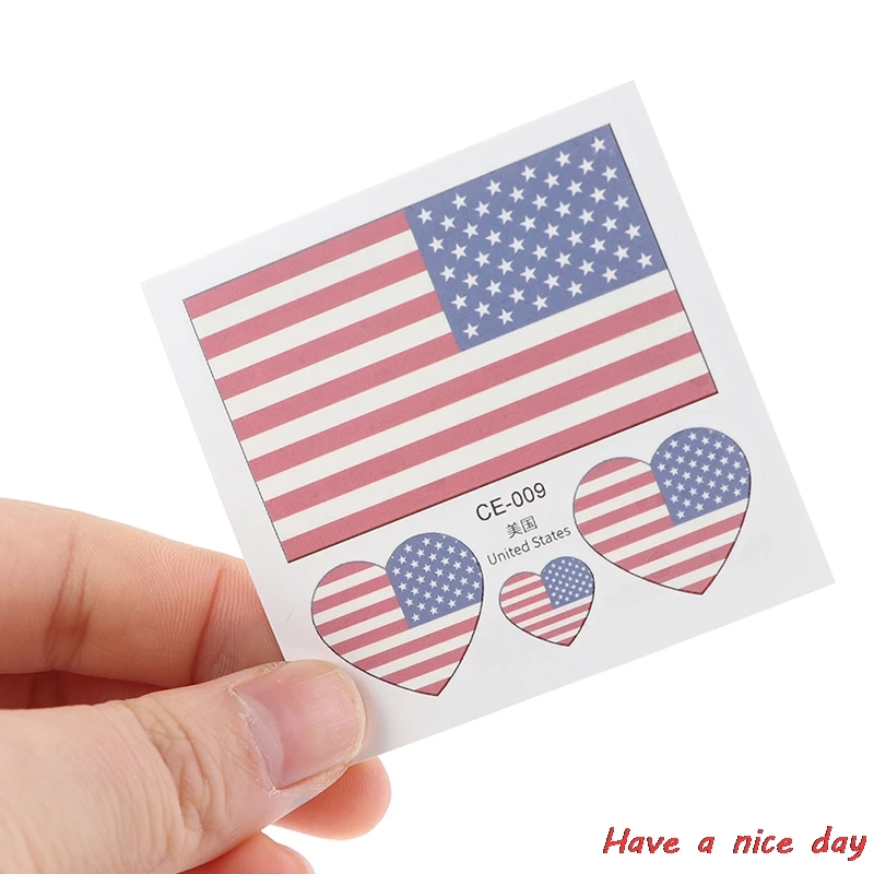 5 шт. 3D татуировки наклейки с флагами Национальный день сделай сам на День