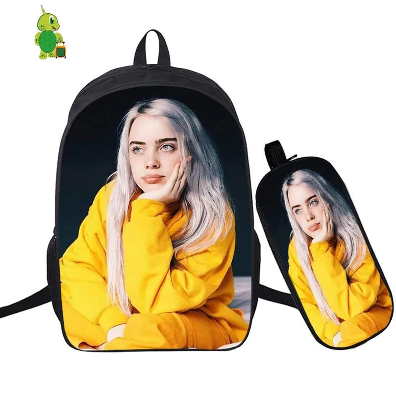 В стиле «хип-хоп» Billie Eilish 2 шт./компл. рюкзак школьные сумки для подростков мальчиков и девочек студенты рюкзак для ноутбука Карандаш Чехол дорожные сумки - Цвет: 5