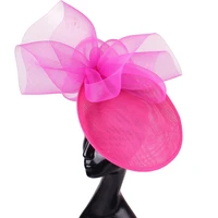 elegant women chic big fascinator hats wedding fashion headpiece hair pin mesh formal fedora cap bride chapeau hat headband