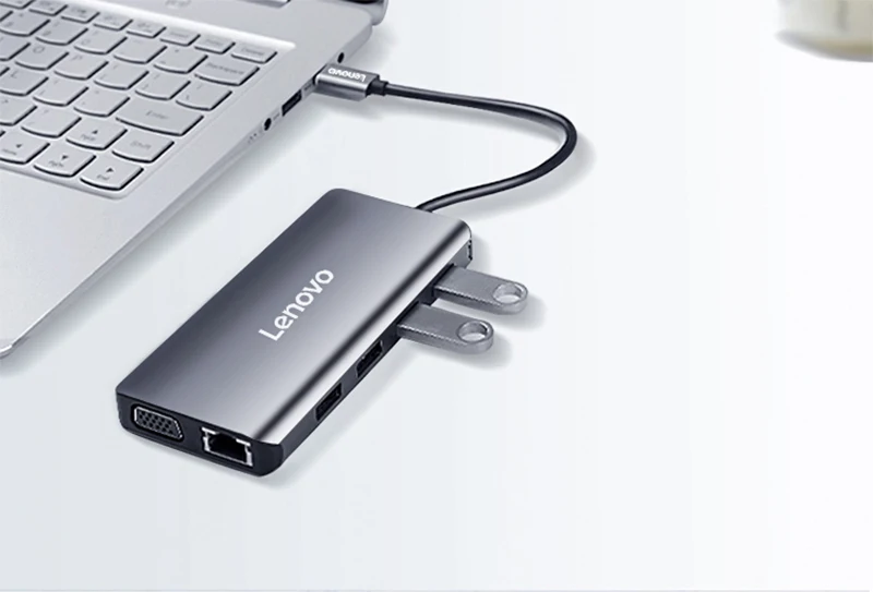 Lenovo type-c адаптер док-станции HDMI/VGA/гигабитный порт Кабель-адаптер Интерфейс конвертер Расширение компьютера док-станция LX0808 USB3.0 концентратор