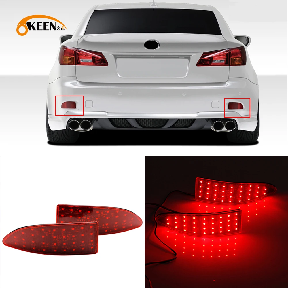 12V светодиодный красный задний бампер отражатель света для Lexus IS250 IS300 IS350 2006 2007 2008