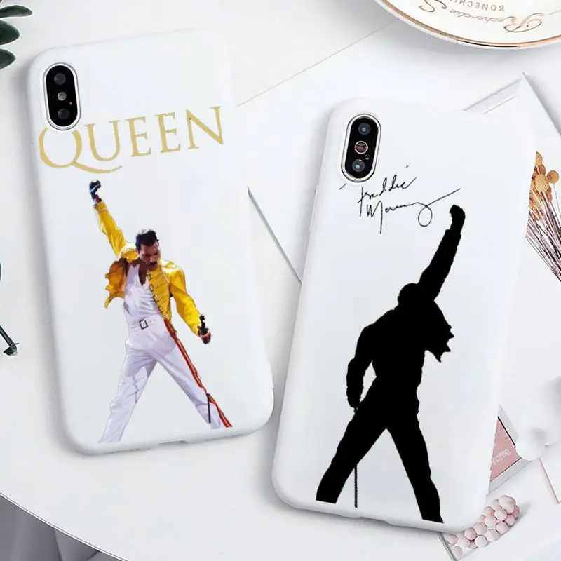 

Rock singer Freddie Mercury Queen Phone Case Candy Color for iPhone 11 12 mini pro XS MAX 8 7 6 6S Plus X 5S SE 2020 XRcover