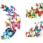 12 шт.лот, реалистичные бабочки, магниты на холодильник, 3D бабочки, дизайнерские художественные наклейки, комнатные магнитные украшения для дома, Diy украшения стен