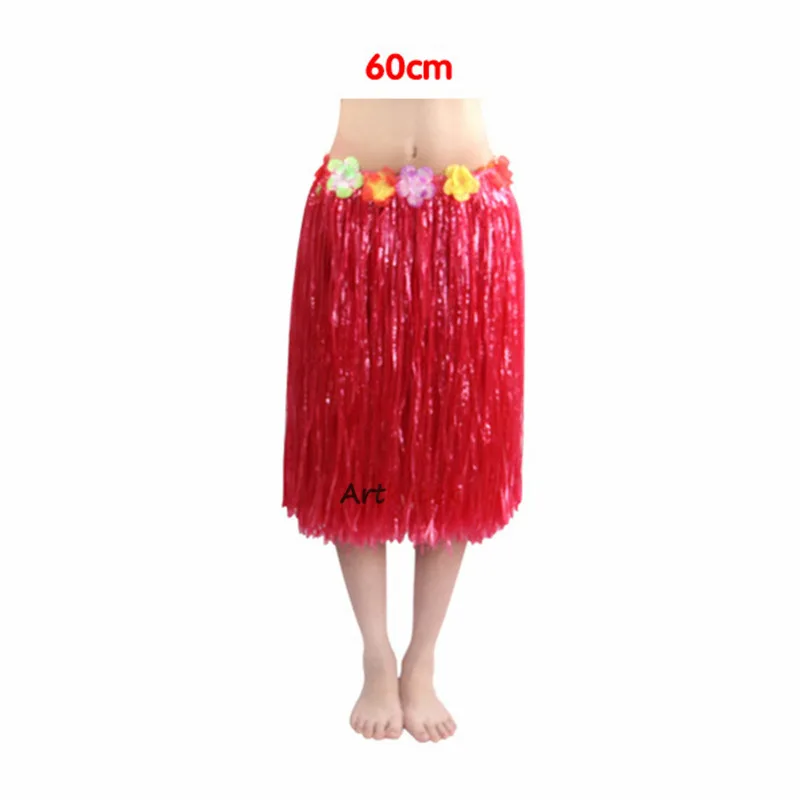 60cm Red Hawaii dekoration Petal Leis вечерние пляжные Цветочные Гавайские платья ожерелье венок Гавайские вечерние украшения - Цвет: 60cm Red