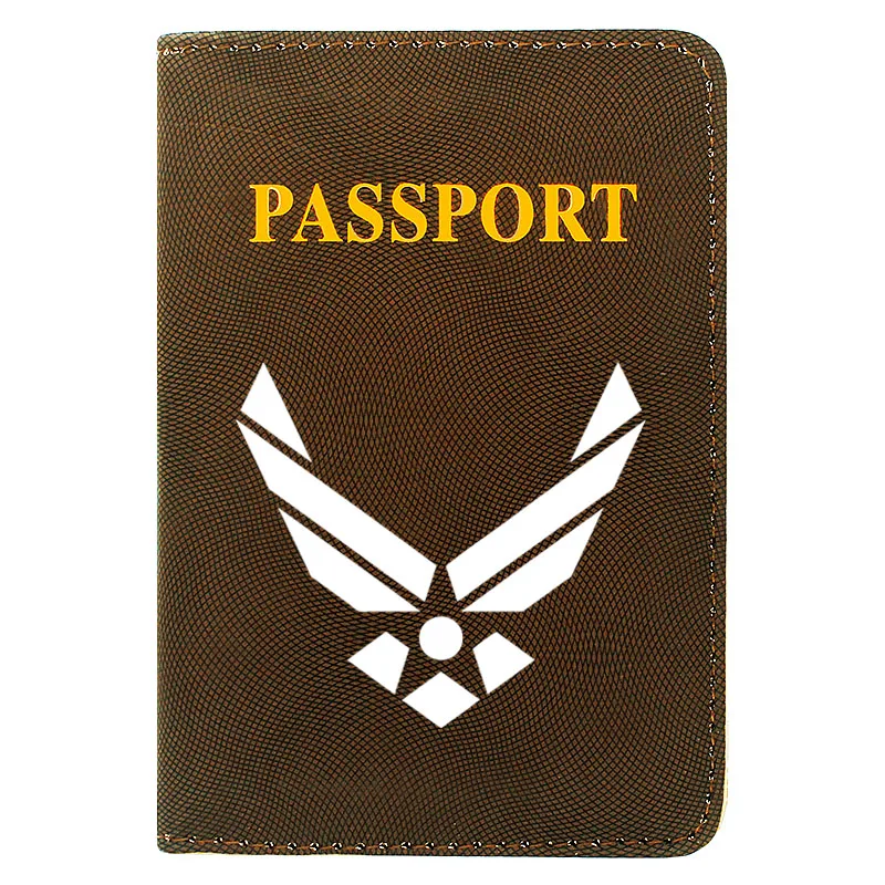 

Personality Men Women Passport Cover Pu Leather United States Air Force Logo Printing Travel ID Credit Card Holder Case Wallet