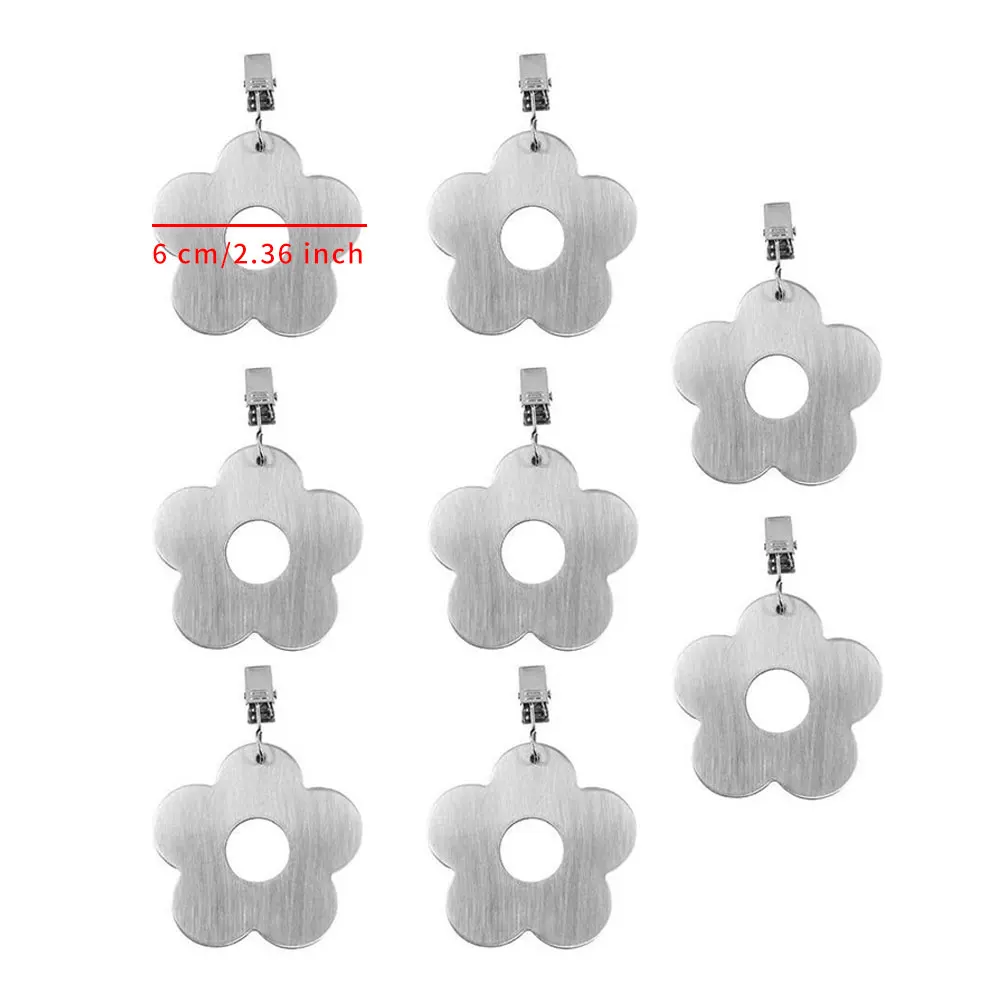 

8pcs Tablecloth Weights Stainless Steel Flower Decorative Tablecloth Clips For Picnic Garden Wedding Party Table Cover Retainers