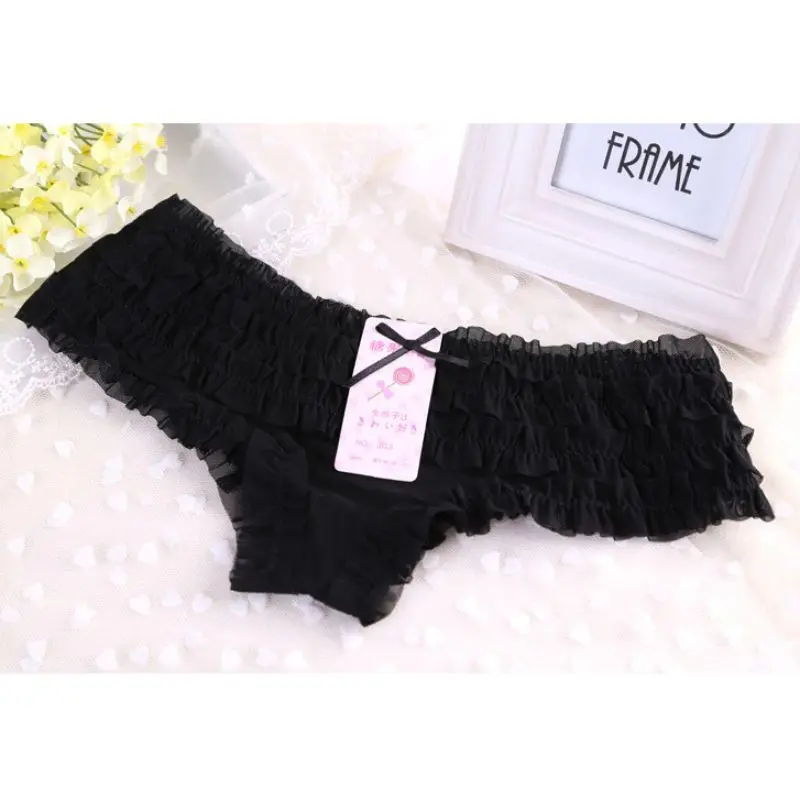 

Panties Polka Little Dot Bow Knot Laciness mesh panties Ladies Female Students Briefs For Women Low-rise