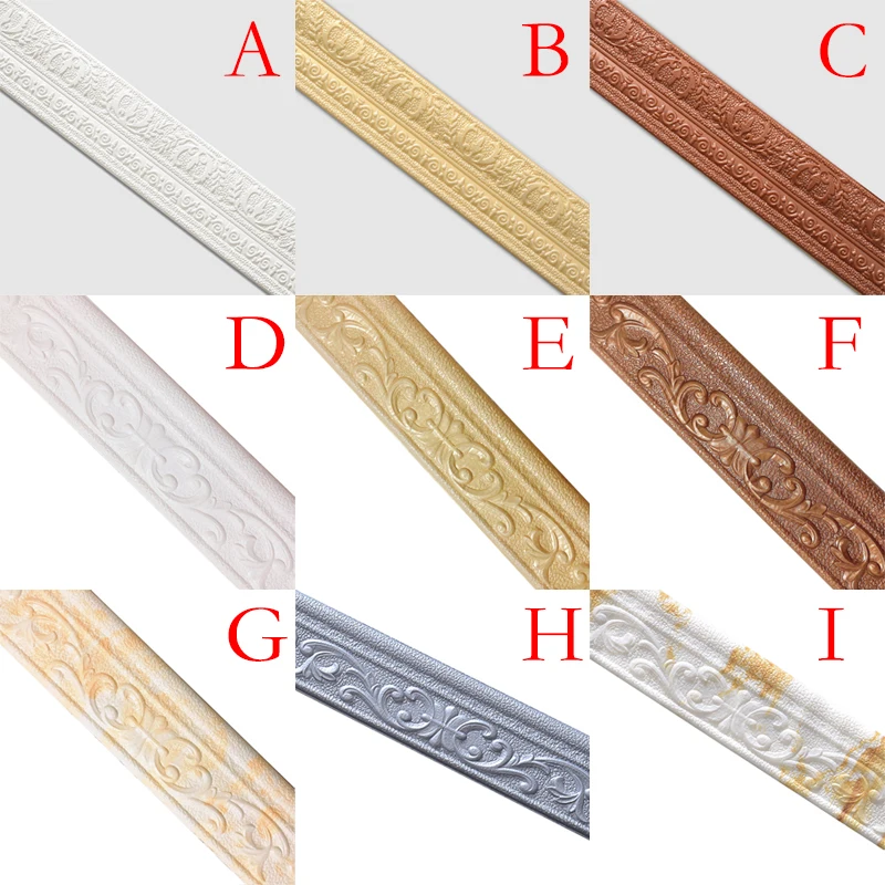 

Wall Waist Line Embossed Corner Line Self-adhesive Waterproof Decor Wall Sticker Border Wall Edge Strip Home