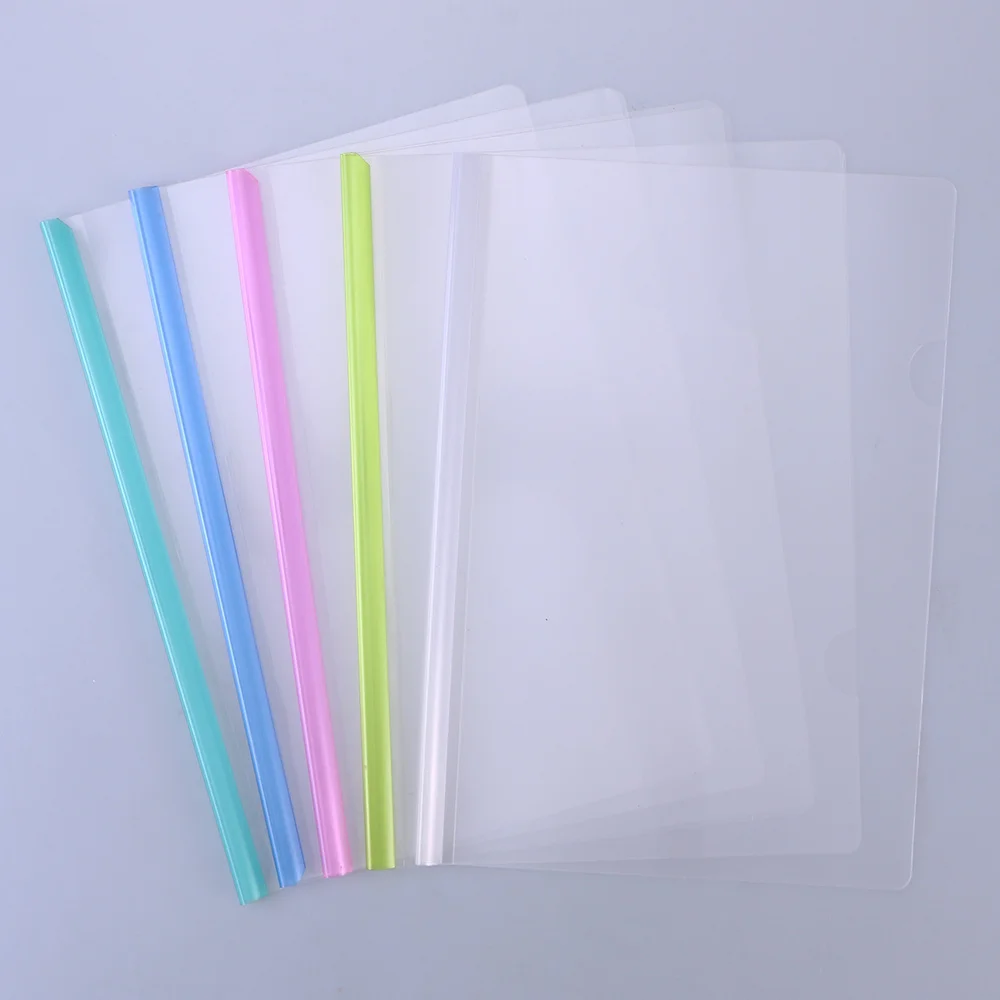 

10pcs Transparent File Folder Sliding Bar Report Covers for A4 Report Display Cover Organizer Binder