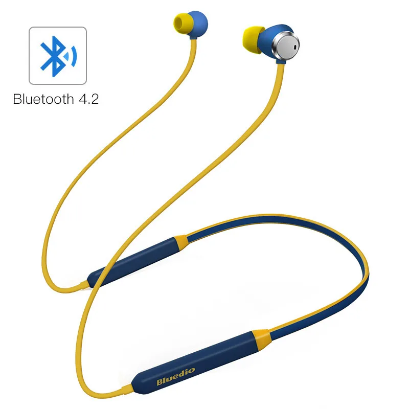 Bluedio TN беспроводные Bluetooth наушники с шумоподавлением шейным диапазоном BT4.2 спортивные наушники с мощным басом для сотового телефона - Цвет: Blue bluetooth 4.2