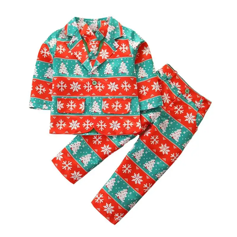 Новая детская одежда из 3 предметов наряд для маленьких мальчиков Рождественский