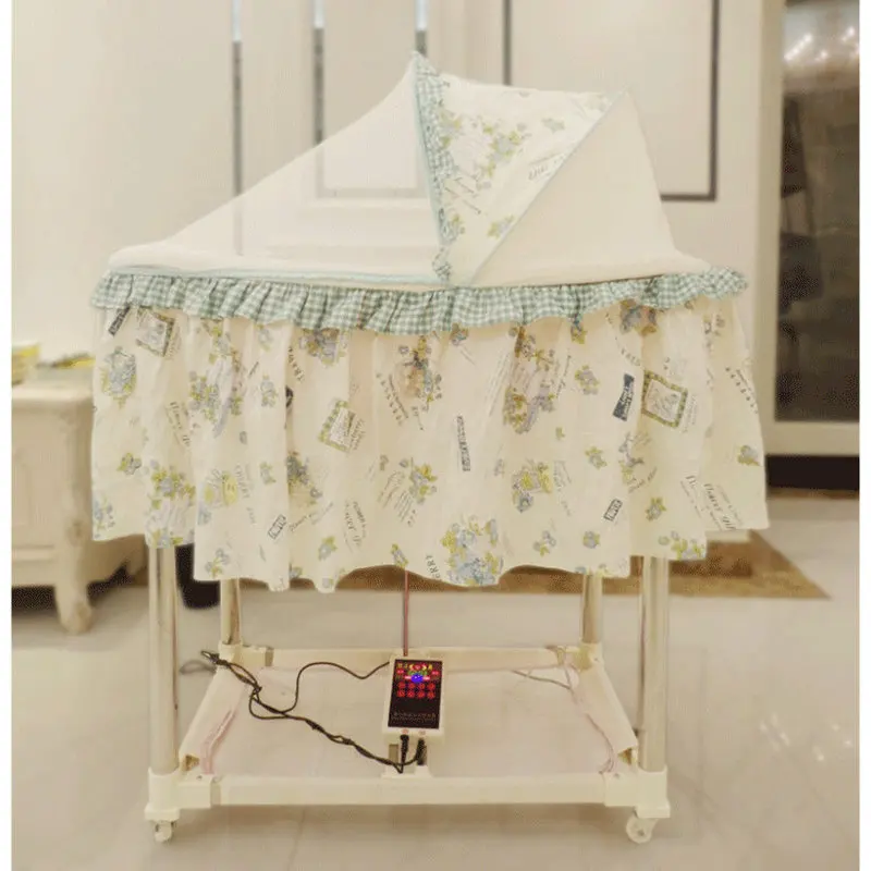 Up and Down Swing Electric Baby Cradle, Multi-Functional Automatic Rocking Bed, Musical Infant Crib