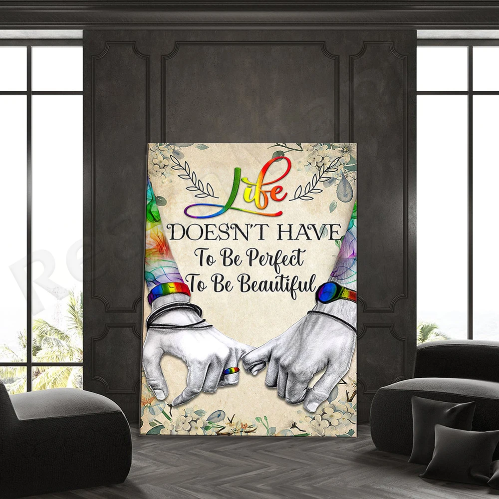 

Love Doesn't Have To Be Perfect To Be Beautiful Poster/Love Pride Poster/Valentines Day Gift/ Anniversary Gift