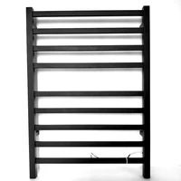 2020 new matt black electric clothes dryer rack bathroom accessory stainless steel square heated towel warmer hz 918