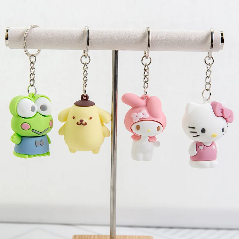 

3D Cartoon Key Chain Hello-kitty Rainbow Horse Bear Cute Key Ring Pendant Car Bag Key Chain DIY Accessories Wholesale