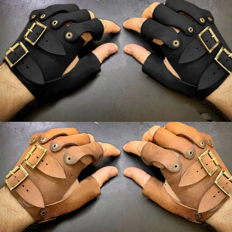 Кожаные армированные перчатки для мужчин и женщин средневековые защитные в