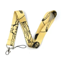100pcs da vinci uomo vitruviano painting neck strap keychain lanyard for keys id badge holder mobile phone straps hang rope