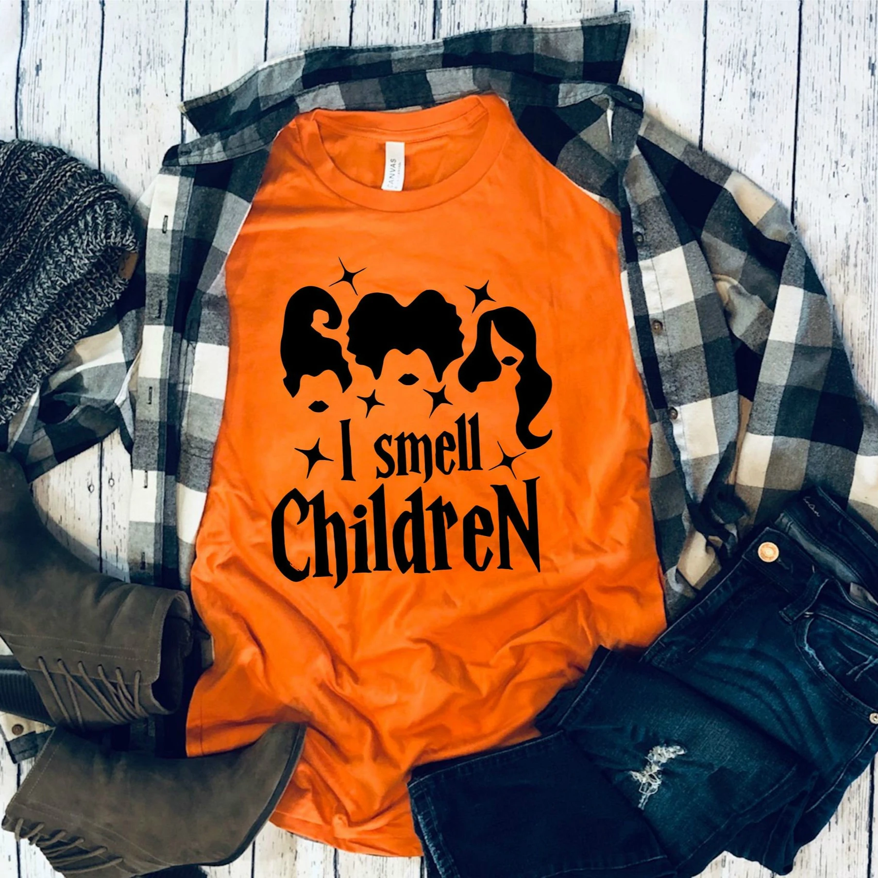 Коллекция 2019 года футболка на Хэллоуин с принтом покус Детская запахом Женская