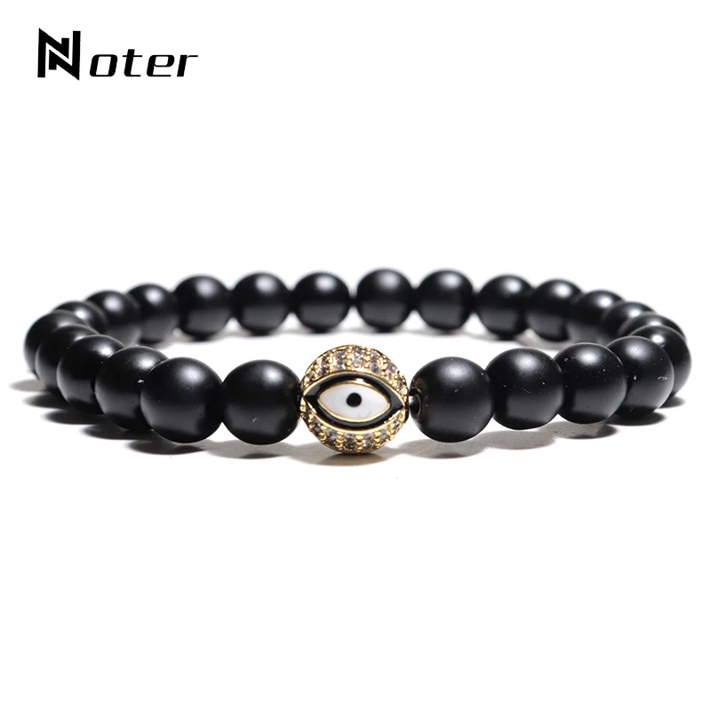 Браслет мужской из оникса и циркона с фианитами|Браслеты шармами| |