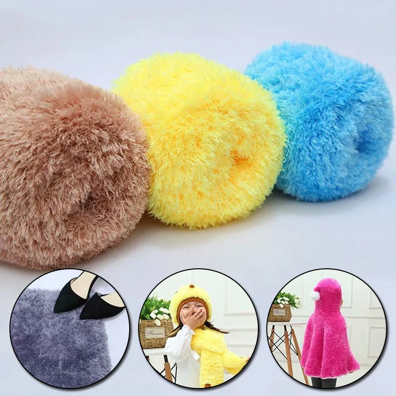 

Crystal Fluff Yarn Ball Thick Scarf Towel Baby Children Baby Yarn Ball Handmade Diy Knitting Fluff Ball