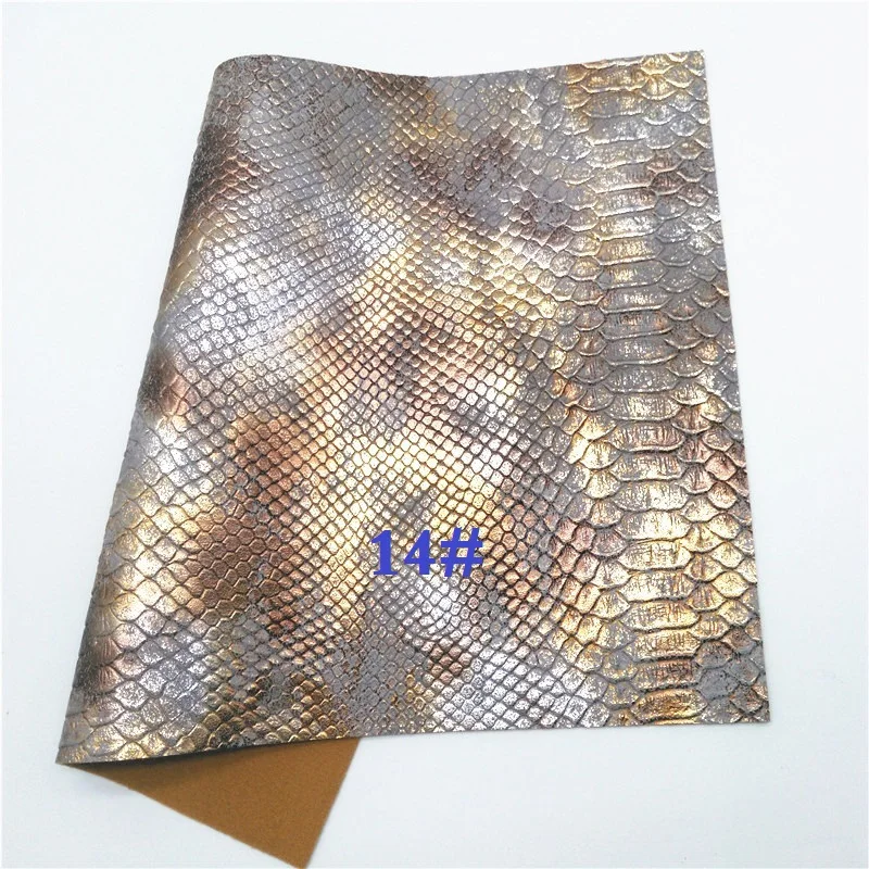 14 Glitterwishcome 21X29 см A4 размер винил для бантов металлическая змеиная кожа, синтетическая искусственная кожа листы для бантов, GM494A - Цвет: 14