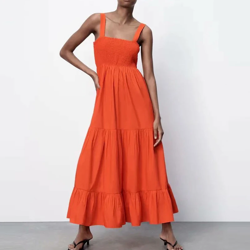 

Dress Za New Fashion Simple Tube Top Summer Women Dresss 2021 Casual Chic Street Youth Student Party Elegant Dress Women