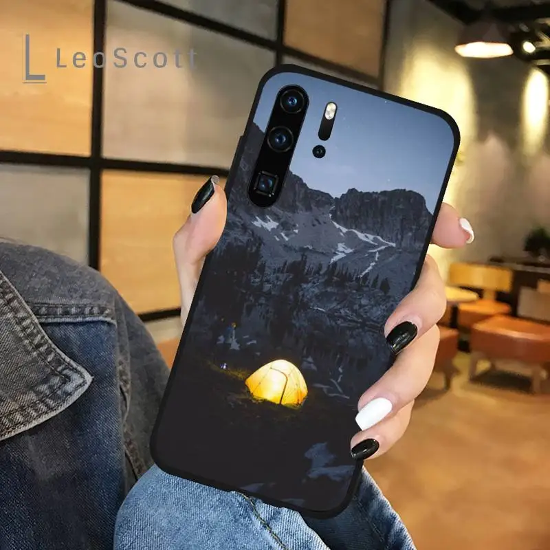 

Camping Nature Mountain Phone Case For Huawei P 20 30 40 lite pro smart 2019 honor 10 i lite 8x nova 5t mate 20 pro funda