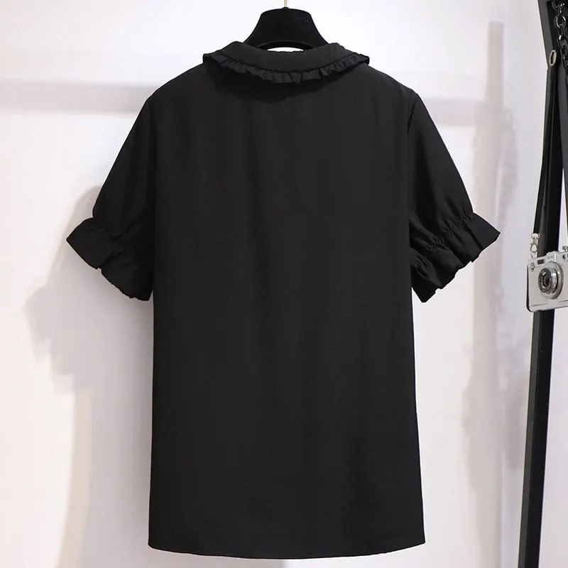 Женская блузка с коротким рукавом размера плюс 6XL 5XL 4XL 3XL|Блузки| |
