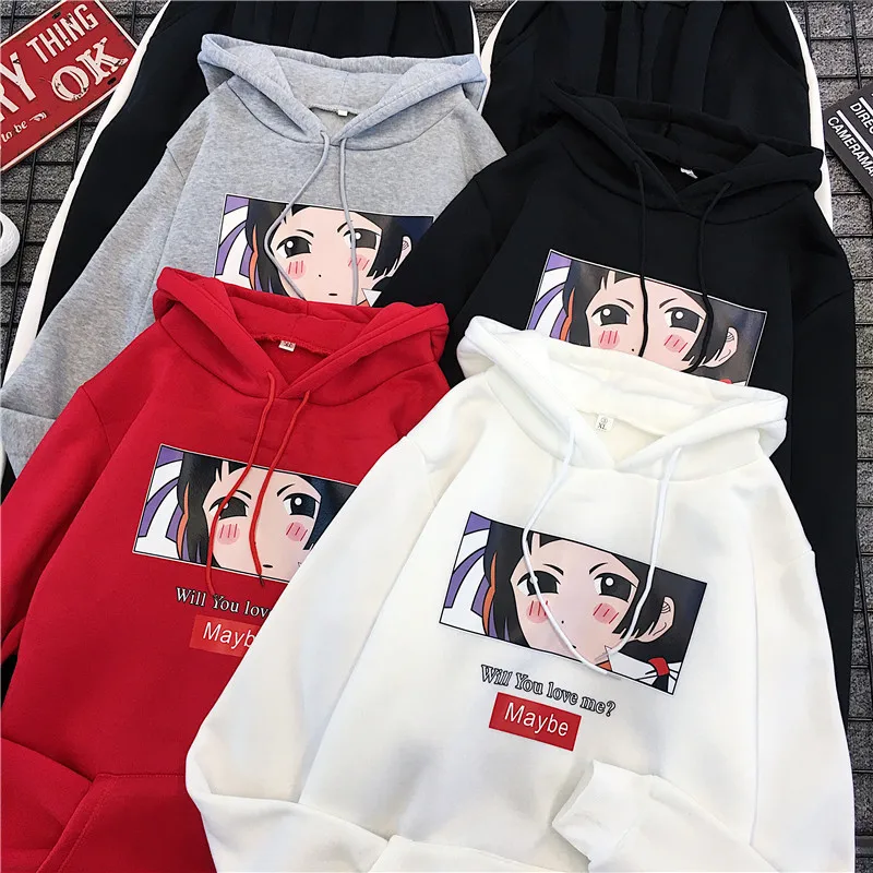 ZSIIBO Harajuku уличная Толстовка для женщин с длинным рукавом Толстовка капюшоном корейский Ulzzang печати Флисовые Кофты Женское пальто