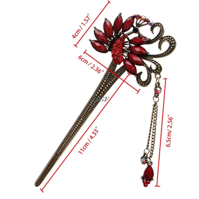

Women Elegant Charm Peacock Bobby Pin Fashion Hairpin Rhinestone Hair Stick 2020