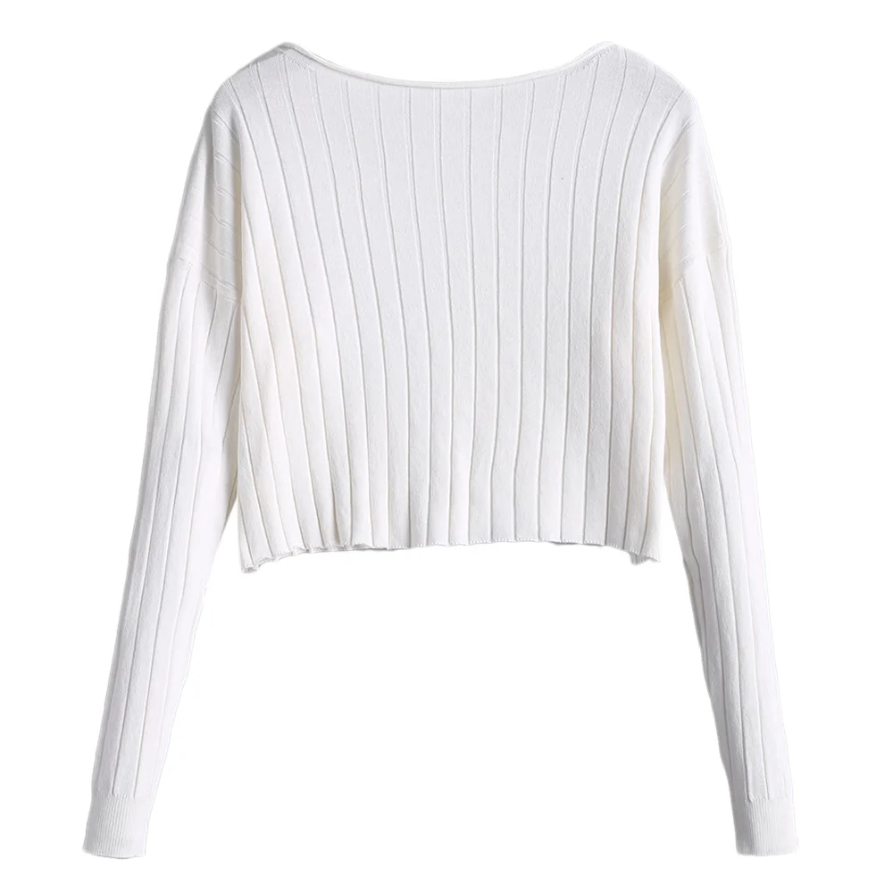 ZAFUL женский укороченный свитер с заниженным плечом пуловер вырезом лодочкой Топ