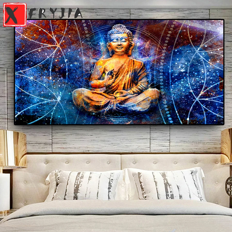 

Abstract Psychedelic Zen Lord Buddha 5d diy Diamond Painting religious diamond Embroidery full round Mosaic Diamond home decor