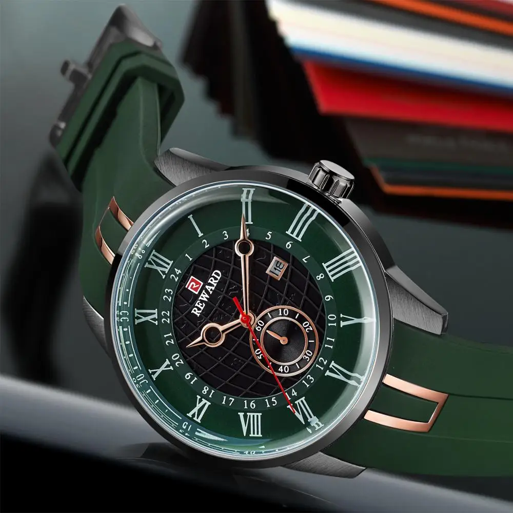 Награда военные спортивные модные мужские часы силиконовые Роскошные Кварцевые