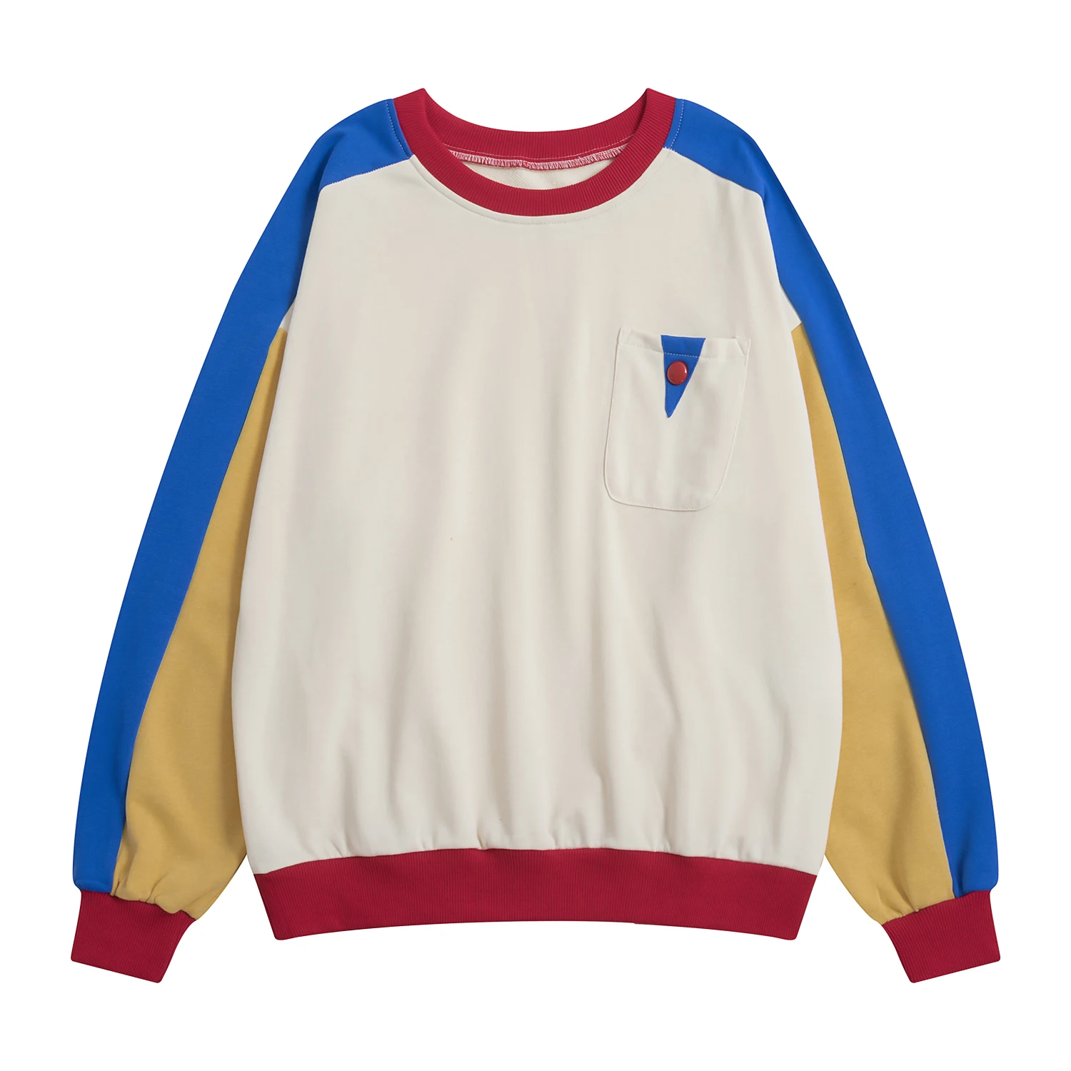 Осень Весна Новый высокое качество повседневное Wmen пуловер Кофты цвет блок шить