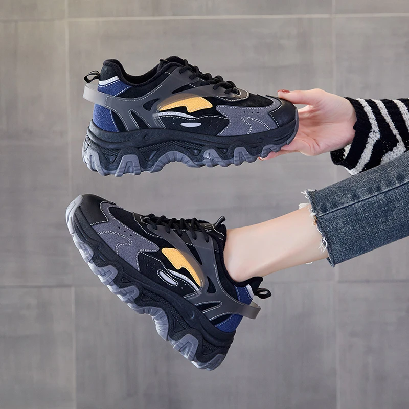 

Woman Chunky Platform Sneakers 2020 New Ulzzang Fashion Keep Warm Trainers High Quality Tenis Female Old Dad Casual Shoes Winter