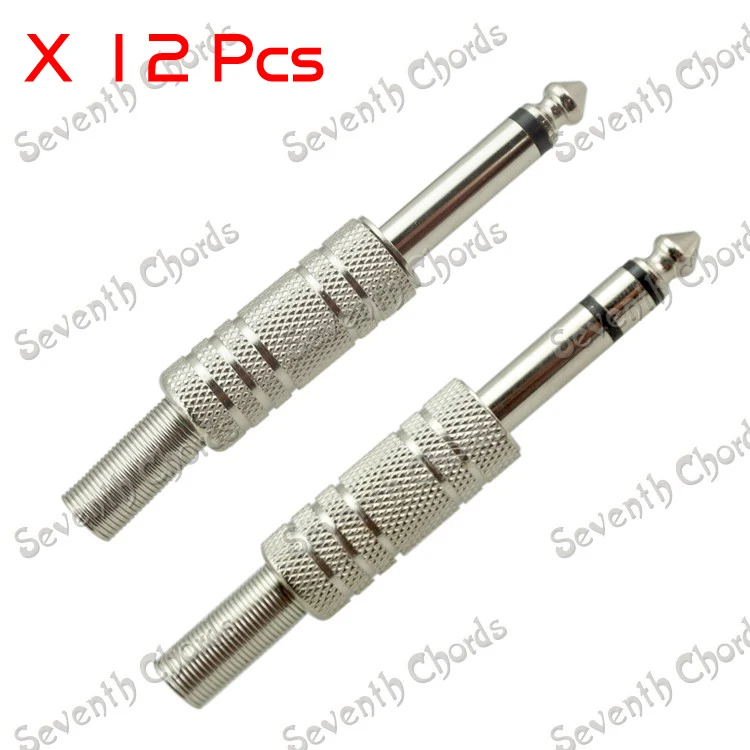 

12 шт., 1/4 дюйма, 6,35 мм кабель для микрофона, усилителя, гитарного кабеля, аудио