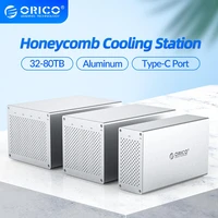 orico honeycomb cooling multi bay 3 5 type c aluminum hdd docking station 32 80tb hdd enclosure with 7 raid mode sata to usb c