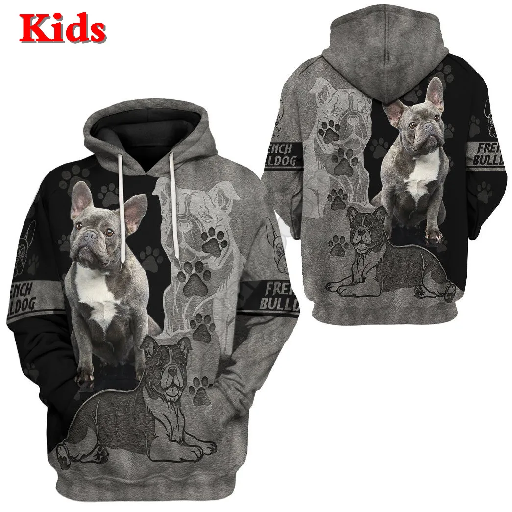 

French Bulldog Lovers Custom 3D Printed Hoodies Kids Pullover Sweatshirt Tracksuit Jacket T Shirts Boy Girl Cosplay apparel 12