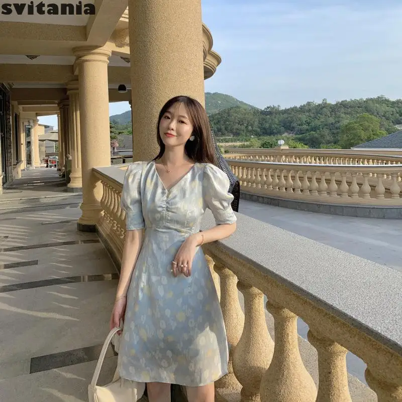 Шифоновое платье с V-образным вырезом и цветочным принтом | Женская одежда